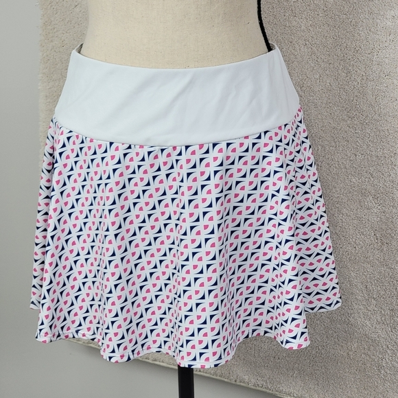 Kyodan Women's Multi Color Geometric Print Golf/Pickleball Skirt/Skort Sz M - Picture 1 of 10